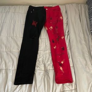 KLEEP GRAPHIC JEANS - SIZE 32 - BRAND NEW